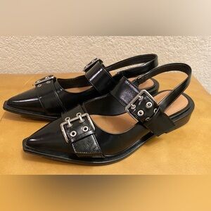 Wild Fable Black Buckle Slingback Shoes Sz 7